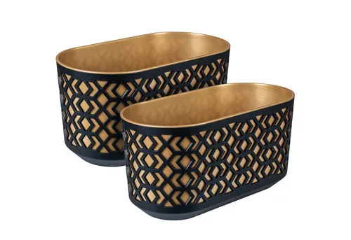 KONZEPT 2er Set Blumenkasten Balkon 40 cm, oval - Stylischer Blumenkasten für drinnen und draußen – mit praktischem Drainagesystem für optimale Wasserableitung. Pflegeleicht und langlebig aus hochwertigem, recycelbarem Material, ideal für kreative Pflanzgestaltungen.