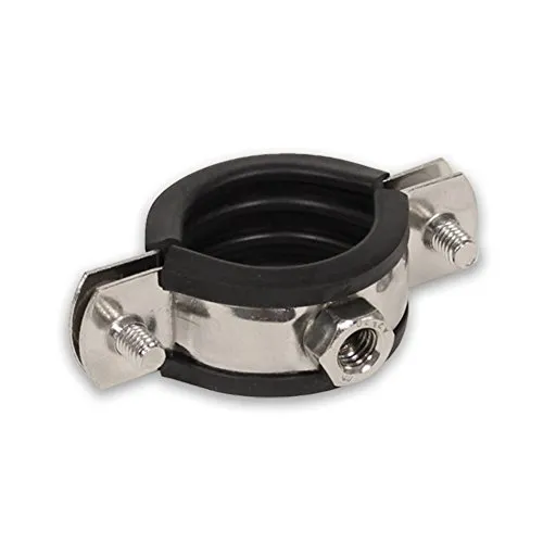 Edelstahl Schraubrohrschelle M8/M10 - zwei-Schrauben-Gelenkschelle [87-92mm, 3