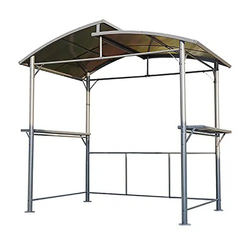 Angel Living Grillpavillon Garten,Gartenpavillon Terrasse Überdachung Grillhaus aus Aluminium und Eisen,245 x 150 x 233 cm