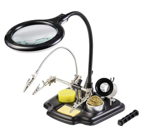 TOOLCRAFT LED-Lupenleuchte TO-7580322 - Taschenlampen, Stirnlampen - Optimal beleuchtet mit 40 LEDs, perfekt für präzise Lötarbeiten und detaillierte Handarbeiten.