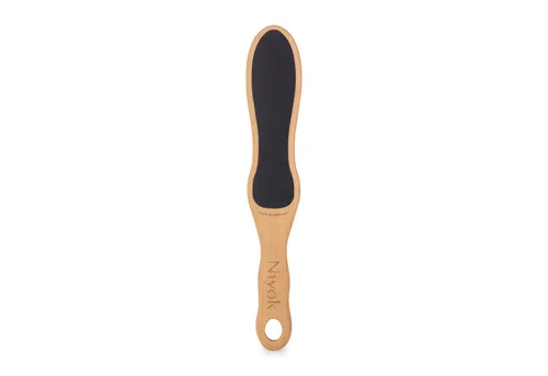 Niyok Feile aus Holz für die Fuß Hornhaut & trockene Haut, beidseitig grob & fein, ergonomisch, nachhaltig, langlebig, Pflegeleicht