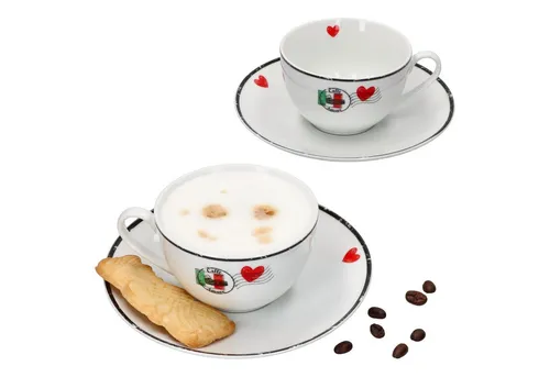 Ritzenhoff & Breker Becher 4tlg Set Caffee Amore Cappuccinotasse + Untertasse 200ml Cafe