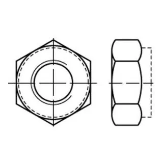 Selbstsichernde Sechskantmutter M 20 x 1,5 - 50 Stück - Sechskantmutter aus galvanisch verzinktem Stahl, selbstsichernd und ideal für sichere Verbindungen in verschiedenen Anwendungen.