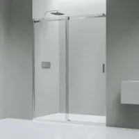 Bernstein Nischendusche NT806 FLEX mit Schiebetür und Klarglas - Platzsparende Nischendusche mit 6mm ESG-Sicherheitsglas. Flexibel montierbar, pflegeleicht dank Nano-Beschichtung und langlebigem Messing-Rollensystem. Ideal für kleine Bäder!
