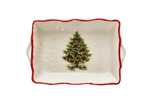 MamboCat Servierschale Maestro Natale 2,2L - Keramik XXL-Schüssel mit Griffen - Festliche Servierschale aus robuster Keramik für große Portionen. Ideal für Weihnachtsleckereien und als Obstkorb. Spülmaschinengeeignet und mit dekorativen Motiven - ein echter Blickfang auf jedem Tisch.