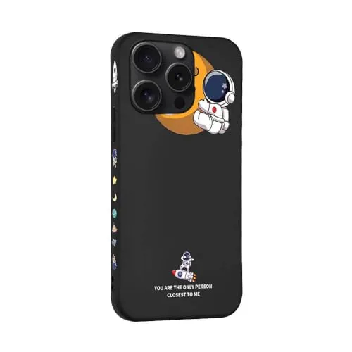 Hülle kompatibel mit iPhone 15 Astronaut NASA Handy-Hülle Schwarz