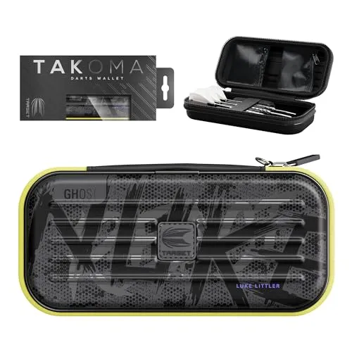 Target Darts Luke Littler Ghost Series Takoma Wallet Regular – Dart-Etui schwarz/weiß | „The Nuke“ Design mit Reißverschluss | professionelles Zubehör | Platz für 3 komplett montierte Darts