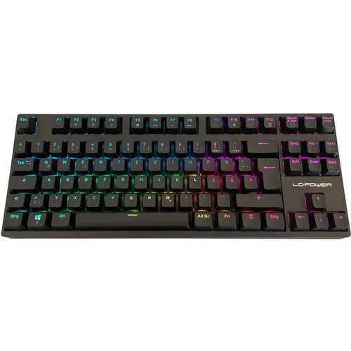LC Power LC-KEY-MECH-2-RGB-C-W - Mechanische Gaming-Tastatur mit RGB-Beleuchtung - Gaming Tastatur TKL mit Gateron Red Switches, RGB-Beleuchtung und vielseitigen Verbindungsoptionen (Bluetooth, USB, 2,4GHz) für ein individuelles Spielerlebnis.