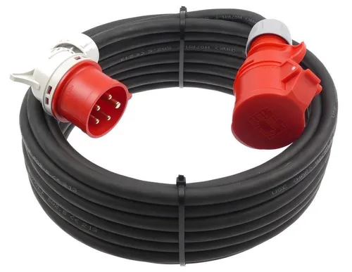 CEE Verlängerung 16A 15m mit Winkelstecker - Hochwertige CEE Gummi Verlängerung mit 5-poligen PCE Steckverbindern, ideal für den professionellen Einsatz. Flexibles und robustes Kabel mit IP44 Schutzart für maximale Sicherheit.