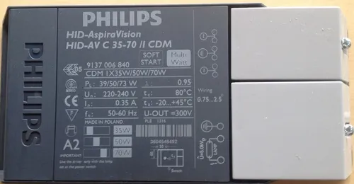 Philips HID-AV/I-C 35 – 70 CDM 220 – 240 V - HID-Vorschaltgerät mit elektronischer Multiwatt-Ausführung, ideal für energieeffiziente Beleuchtung ohne Dimmung.
