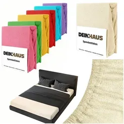 DH DEIN . HAUS Spannbettlaken Frottee SOFT, Baumwolle, Gummizug: rundum, (1 Stück), weich saugfähig atmungsaktiv Rundumgummi formstabil bis 20 cm gelb 120 cm x 200 cm