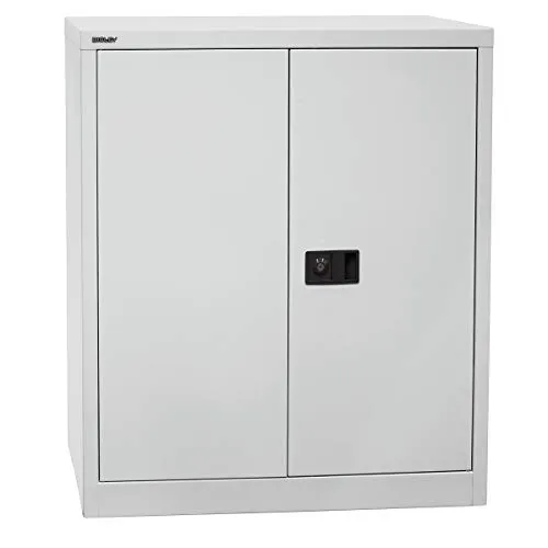 BISLEY Stahlschrank Universal E402A01G645 lichtgrau - Flügeltürenschränke Stahl mit robustem Korpus, abschließbarem Schloss und verstellbarem Fachboden für optimale Ordnung und Sicherheit.