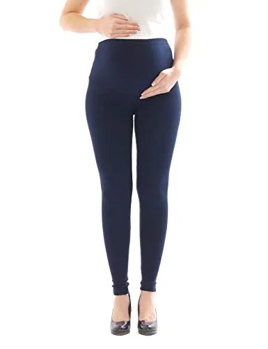 YESET Umstandsleggings Thermo Fleece innen Hose lang Baumwolle Umstand-Leggings dunkelblau XL