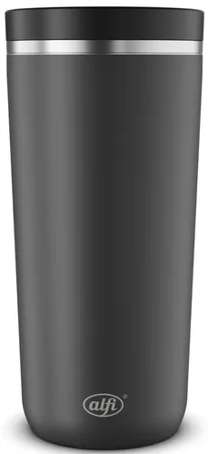 alfi ISO COFFEE MUG PRO, schwarz matt - Thermobehälter mit doppelwandigem Edelstahl, hält Getränke bis zu 6 Stunden heiß und 12 Stunden kalt – ideal für unterwegs, spülmaschinenfest und BPA-frei.