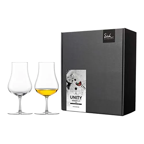 Eisch Malt Whiskygläser Unity SensisPlus - 2er Set im Geschenkkarton - Whiskeygläser, handgefertigte Nosing-Gläser für ein intensives Geschmackserlebnis, spülmaschinenfest und ideal zum Verschenken.