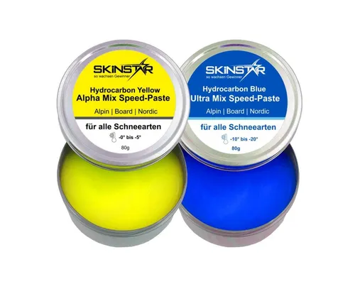 SkinStar Hydrocarbon Alpha-Ultra Mix Speed-Paste Set Skiwax - Hochwertiges Skiwachs-Set für optimale Gleiteigenschaften und perfekten Halt auf der Piste. Ideal für Skifahrer, die ihre Leistung maximieren möchten.