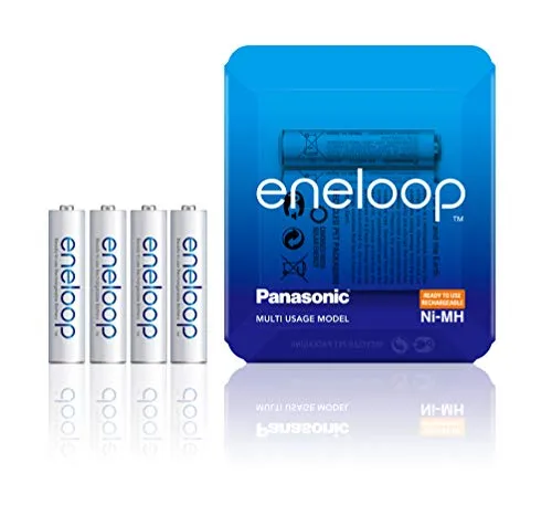 Panasonic eneloop, Ready-to-Use Ni-MH Akku, AAA Micro, 4er Pack, Storage Case, min. 750 mAh, 2100 Ladezyklen, starke Leistung, wiederaufladbare Akku Batterie