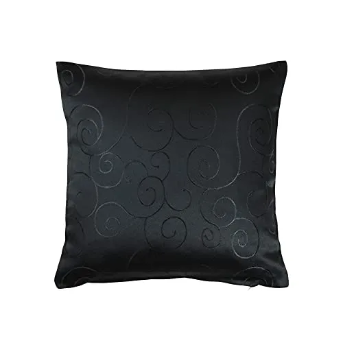 Kissenbezug Damast Circle 40 x 40 cm Schwarz Moderne Kissenhüllen, vielseitige Farb- und Größenauswahl für eine perfekte Abstimmung zur passenden Wohnungseinrichtung
