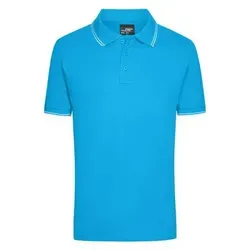 Herren Polo Shirt in elastischer Piqué-Qualität weiß/blau, Gr. 3XL