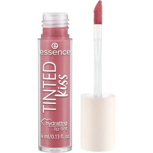 essence TINTED kiss hydrating lip tint, Lippenstift, Nr. 02, Violett, feuchtigkeitsspendend, langanhaltend, Expressergebnis, natürlich, vegan, ohne Parfüm, ölfrei, ohne Alkohol, 1er Pack (4ml)