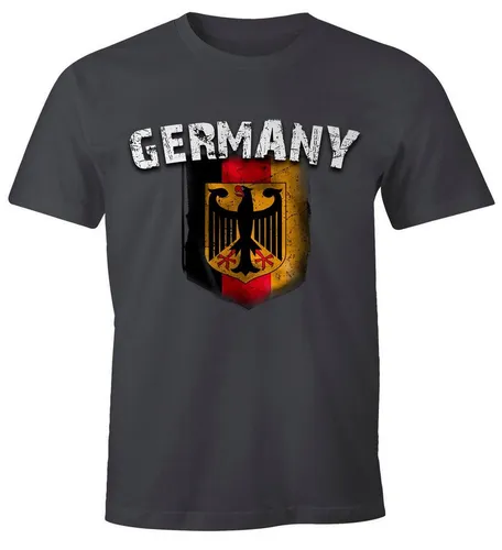MoonWorks Print-Shirt Cooles Herren Fußball WM EM T-Shirt Deutschland Flaggen Design mit Print