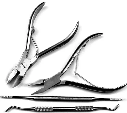 Nagelzangen 4er Set Pediküre Maniküre Eckenheber Nagelhautzange Eckenzange Feile