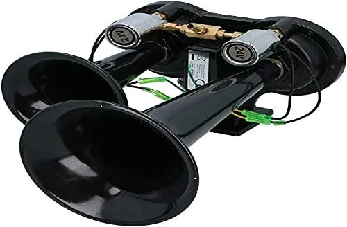 Air horn TGV 24v E9 - Schwarze Kunststoff-Hupe - Hupen, kräftiger Sound und langlebige Kunststoffkonstruktion für optimale Sichtbarkeit und Sicherheit im Straßenverkehr.