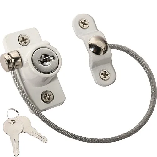 Fensterschloss Kindersicherung öffnungsbegrenzer Sicherheitsschloss (2 er Pack) Baby Kind Sicherheit Kabel Draht Flügelfenstersperre