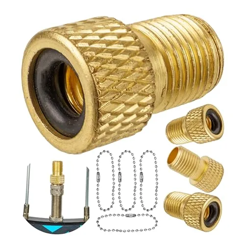 Fahrrad Ventil Adapter, 4 Stück, für Blitz- und Prestaventil auf Autoventil, DV und SV auf AV, Luftpumpenadapter für Standpumpe, Handpumpe, Schlauchventil, Dunlopventil Einsatz, Schraderventil Aufsatz