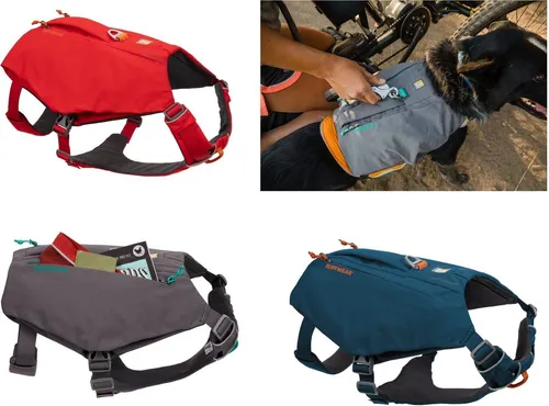 RUFFWEAR Switchbak Hundegeschirr mit Taschen - Robustes Hundegeschirr mit Taschen für kleine Rassen, ideal für Tagesausflüge. Bietet Komfort und volle Bewegungsfreiheit, mit zwei Leinen-Befestigungspunkten und hoher Sichtbarkeit.
