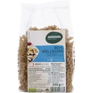 Naturata Nudeln Reis Vollkorn Spirelli, BIO, glutenfrei, Reisvollkornmehl, 250 g