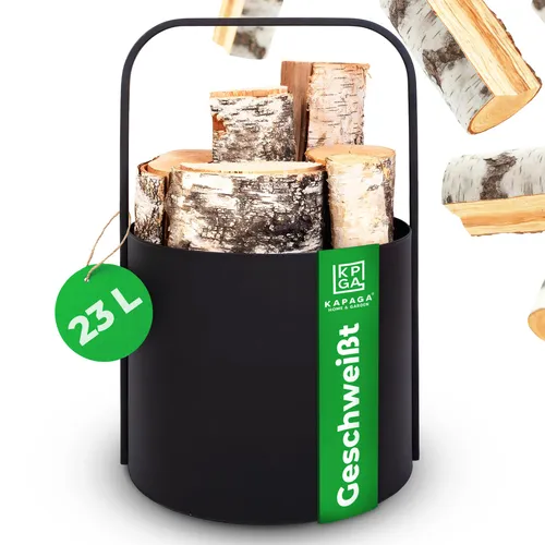 Kaminholzregal, Metall Schwarz ⌀ 35 cm von KAPAGA