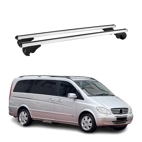 OMAC Dachträger für Mercedes Viano Vito W639 (2003-2014) - Dachgepäckträger aus leichtem, wasserbeständigem Aluminium. Ideal für Fahrräder, Skis und Gepäck, mit aerodynamischem Design für weniger Windgeräusche und einfache Installation.