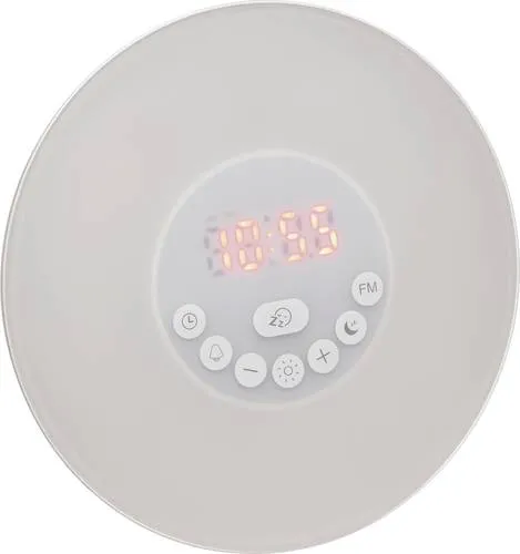 TFA Lichtwecker 60.2019 - LED Wecker mit dimmbaren Lichtmodi, Sonnenaufgangs- und Sonnenuntergangsfunktion für sanftes Aufwachen und Einschlafen