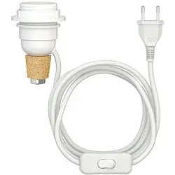 ledscom.de Tischlampe Korkenlampe FLAKO mit Schalter und Textilkabel, {farbe}, 1x E27 max. 60W, ohne Flasche, ohne Leuchtmittel