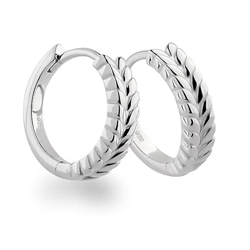 Schöner-SD 925 Silber Creolen 15mm mit Muster - Ohrringe für Damen, aus 925 Silber mit Rhodium-Veredelung, anlaufgeschützt und mit einem zarten Vintage-Muster, ideal für jeden Anlass und höchsten Tragekomfort.