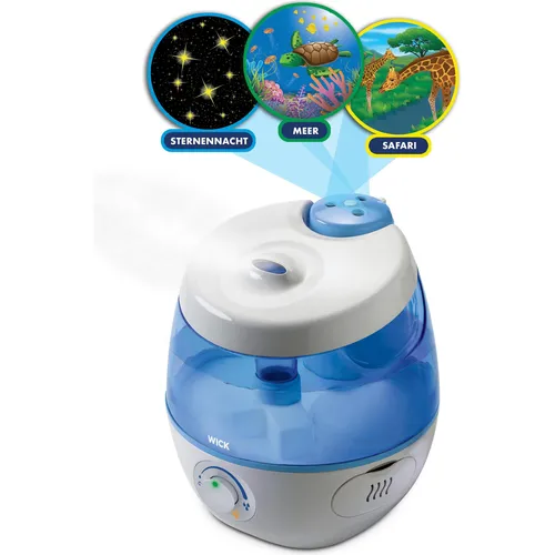 Wick Ultraschall Luftbefeuchter SweetDreams - 2 in 1, mit Lichtprojektion für Kinderzimmer, flüsterleise und 24 Stunden Nutzung