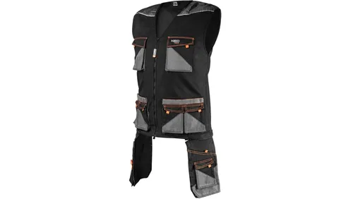 Kamizelka robocza HD Slim czarno szara suwak M 81-268-M