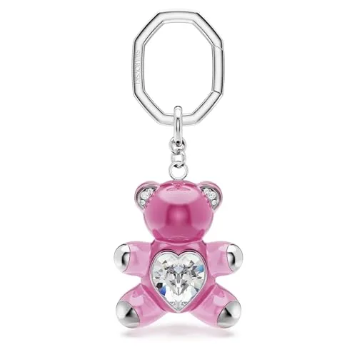 Swarovski Teddy Schlüsselanhänger – Pinkfarbener Bär mit Kristallherz - Verspielter Schlüsselanhänger in Form eines Teddybären aus pinkfarbenem Harz, verziert mit einem funkelnden Kristallherz. Ideal als charmantes Accessoire für Taschen oder Schlüssel.