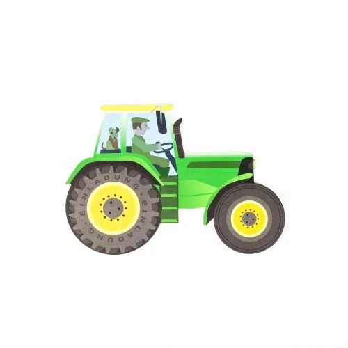 Einladungskarten Bauernhof Traktor, 6 Stück