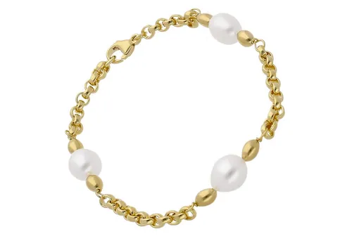 trendor Gliederarmband Damen-925 Silber Goldplattiert mit n