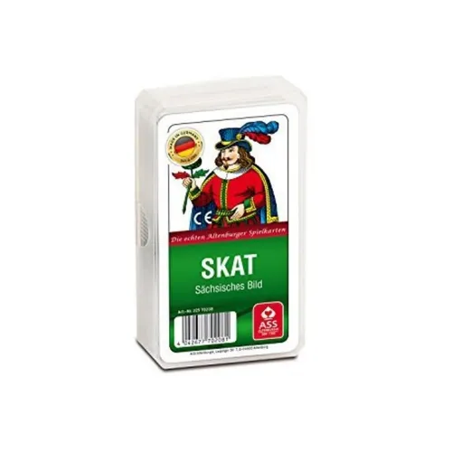 Skat, sächsisches Bild, Kornblume® - Traditionelles Kartenspiel - Kartenspiele für 3-4 Spieler, 32 Blatt im glasklaren Etui, ideal für gesellige Abende. Beliebt in Sachsen, Sachsen-Anhalt und Thüringen.