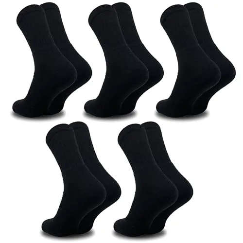 Sportsocken Tennissocken Herren 10 Paar 39-42 Schwarz Baumwolle Atmungsaktive Anti Schweiß Arbeitsocken Work Socken