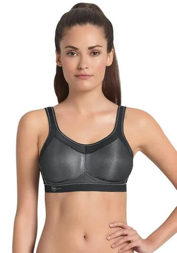 Anita Active Damen Bügelloser BH 5529, Schwarz (Schwarz 001), 85E - Funktionsunterwäsche für aktive Frauen, bügelloser Sport-BH bietet optimalen Halt und höchsten Tragekomfort während des Sports.