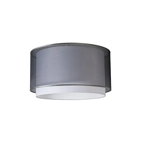 QAZQA Stofflampenschirm schwarz I weiß 47I25 in weiß von QAZQA