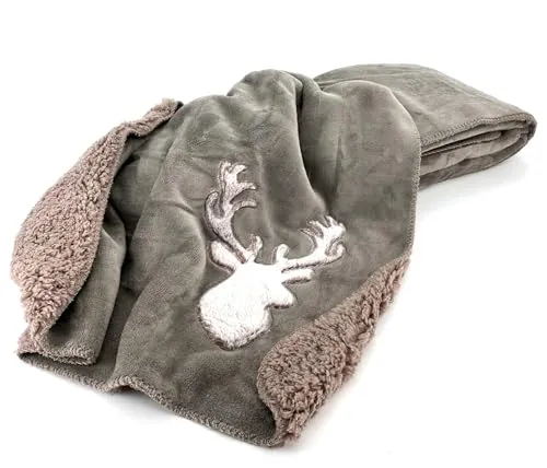 heimtexland Kuscheldecke Hirsch Fell Imitat 200x150 in beige von Heimtexland