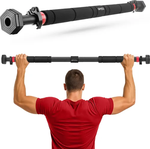 Gymtek® Klimmzugstange für Türrahmen - von 65 bis 100 cm - Pull Up Bar, Indoor Reckstange, Klemmstang für Klimmzug - Home Gym, Fitness, Krafttraining