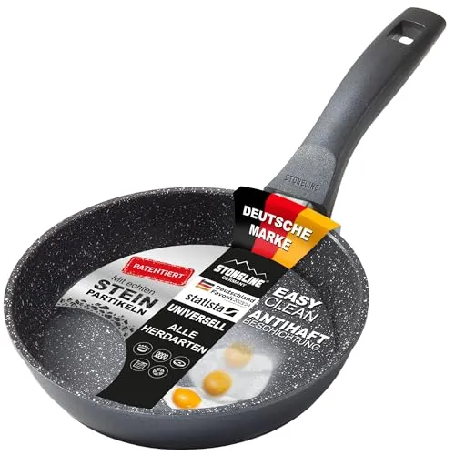 STONELINE Bratpfanne 18 cm - Pfanne für Induktion mit einzigartiger Antihaftbeschichtung aus echten Steinpartikeln, ermöglicht fettfreies Braten und ist leicht zu reinigen.