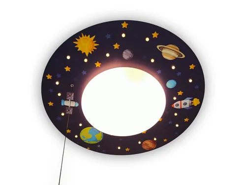 Niermann LED Deckenleuchte mit Dimmfunktion – Weltall Kinderlampe Ø 54 cm - Die Niermann LED Deckenleuchte sorgt für eine zauberhafte Atmosphäre im Kinderzimmer. Mit dimmbarer Funktion und sanftem Licht ist sie perfekt für Spiel und Entspannung. Robuste Materialien garantieren Sicherheit und Langlebigkeit.