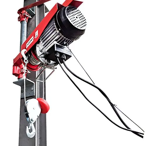 CROSSFER PA800YT Elektrischer Seilhebezug 230Volt für 400kg/800kg Last Seilwinde mit Umlenkrolle als Flaschenzug Seilzug 18 Meter Hubhöhe Hebezug Lastkran